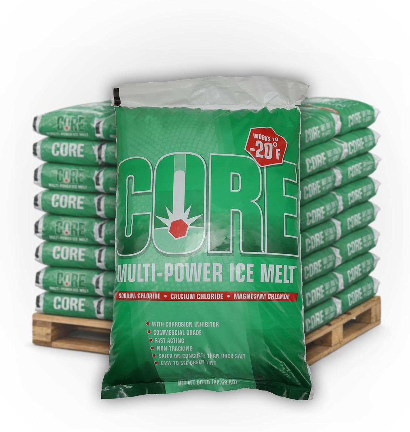 Premium Ice Melt, Blue (Pallet 49 Bags) – Fast-Acting, Industrial-Grade Snow Melter for Sidewalks, Driveways & Parking Lots, Melts to -20°F, Concrete Safe, Non-Greasy, Slip-Free Formula