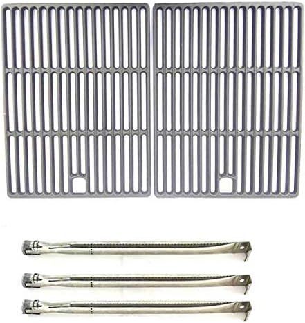 Repair Kit for Perfect Flame SLG2007B, 63033, SLG2007BN, 64876 BBQ Gas Grill Includes 3 Stainless Burners and Cast Iron Cooking Grates
