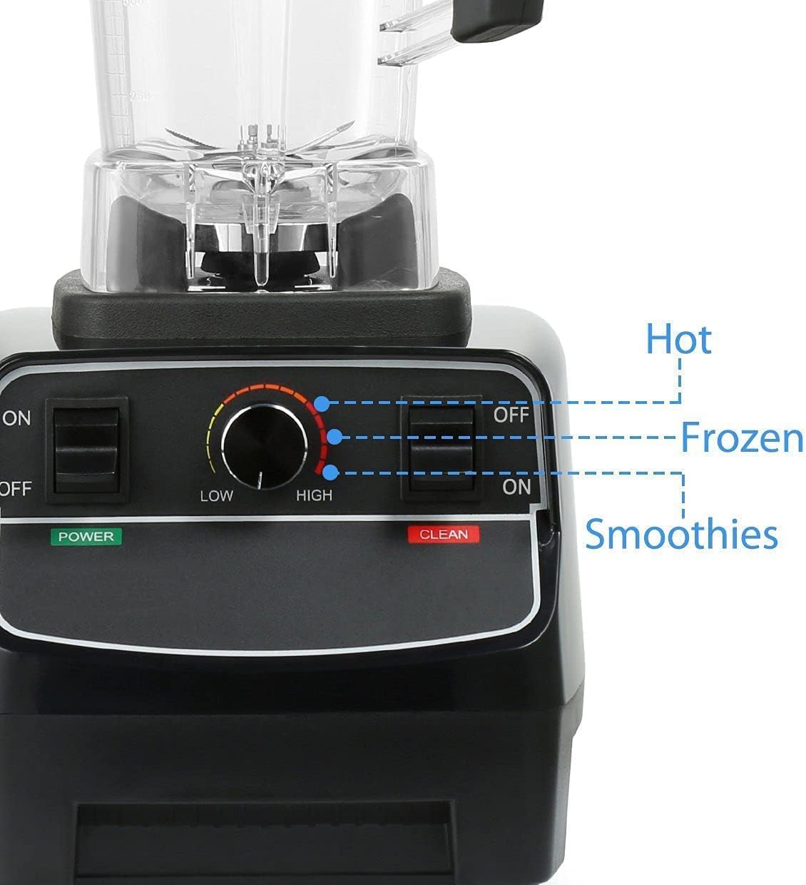 Fully Automatic Fruit Smoothie Maker, 2L Professional Blender, High Speed Food Blender for Soup, Crushed Ice, Frozen Dessert, Milkshake
