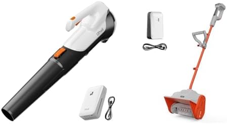Litheli 20V Cordless Leaf Blower & Electric Snow Shovel Combo, Battery Powered 2-in-1 Seasonal Tool Kit with 2.0Ah & 4.0Ah Batteries for Year-Round Lawn Care, Snow Removal, Leaves & Debris