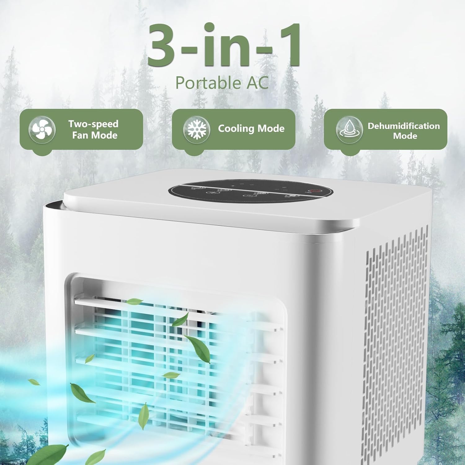 8000BTU Portable Air Conditioner, 3-in-1 Remote Control AC with 24-Hour Timer, Cools Up to 350 Sq. Ft. Inside Air Conditioner with Sleep Mode, Window Kit