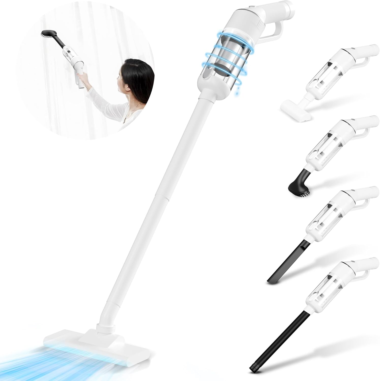 Cordless Vacuum Cleaner 18000pa Powerful Suction Stick Cleaner Lightweight Handy Cleaner 2way Stick Cleaner Battery Cyclone Vacuum Cleaner