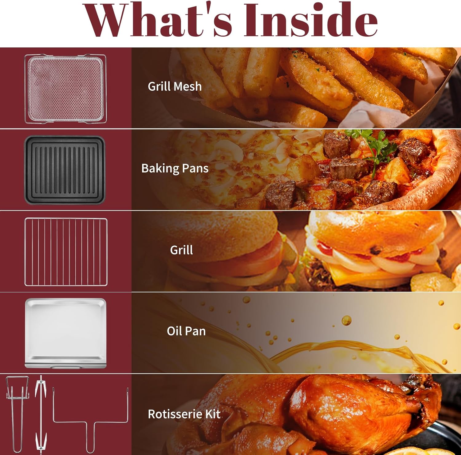 SEEDEEM 32QT Air Fryer Combo, 14-in-1 Extra Large Convection Oven with LED Touchscreen, Stainless Steel Countertop Oven for Family Cooking