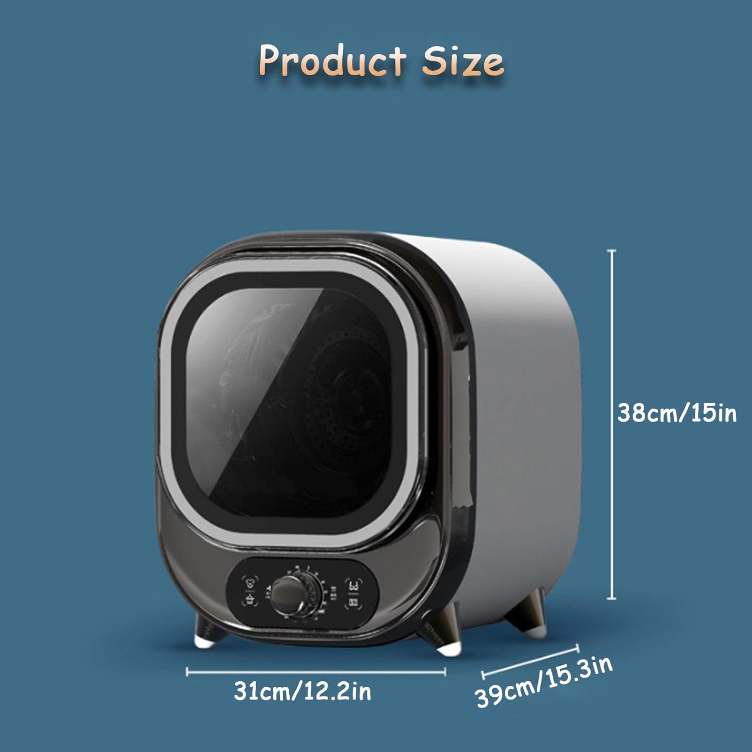 Small Tumble Dryer, Portable Tumble Dryer, Vented Tumble Dryer, 0.8kg Capacity, for Counter Top or Wall Mounted Use, Compact, Mini Spin Dryer,Green (Green)