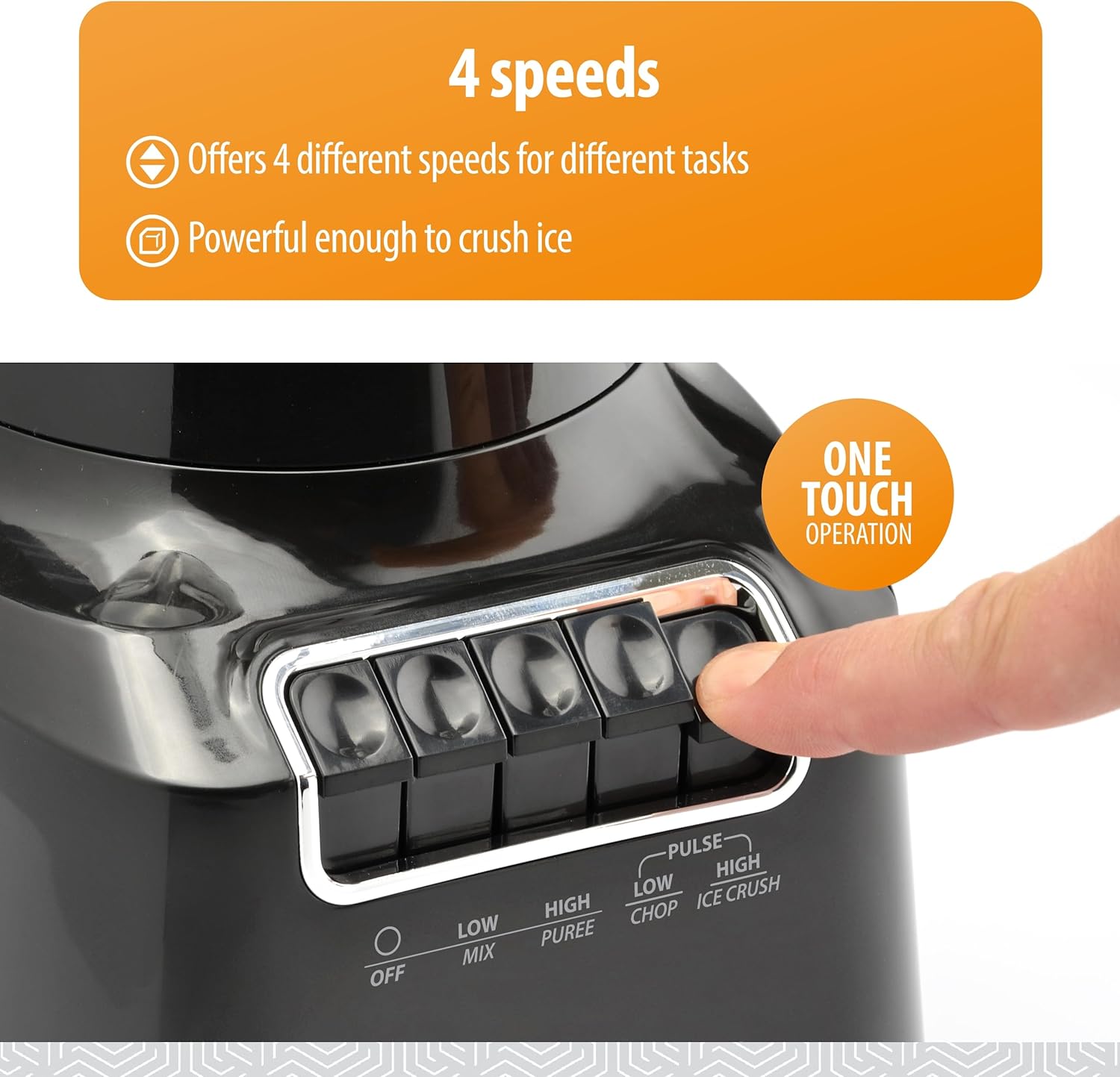 Toastmaster 400 Watt Blender with 48 oz Glass Jar - For Fruit Smoothies, Shakes & More - Powerful Kitchen Blender with Multiple Speeds - Stainless Steel Blades