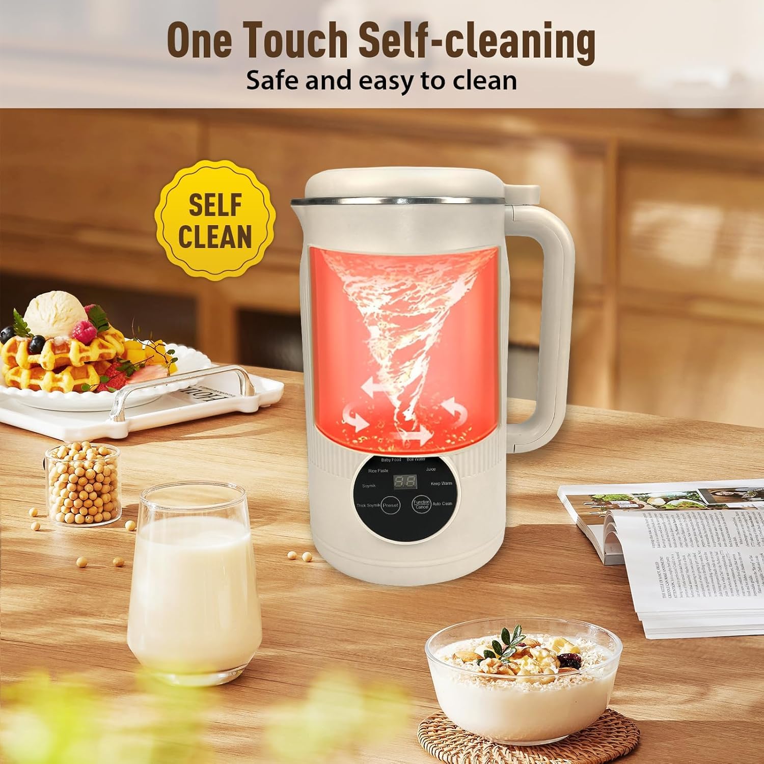 The 8-in-1 Multifunction Nut Milk & Juice Maker, 2026 Upgraded Automatic Nutmilk Maker, Eight Modes, One-Button Self-Cleaning with Timer and Keep-Warm, Suitable for Home Kitchen