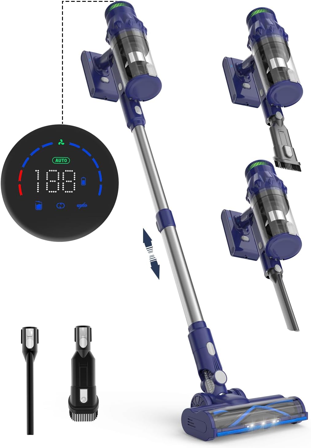 Vacuum Cleaners for Home - Cordless Stick Vacuum Cleaner, Rechargeable Removable Battery Vac for Pet Hair Carpet Hardwood Floor, Handheld Portable High Power Lightweight Wireless Hand Household Vac