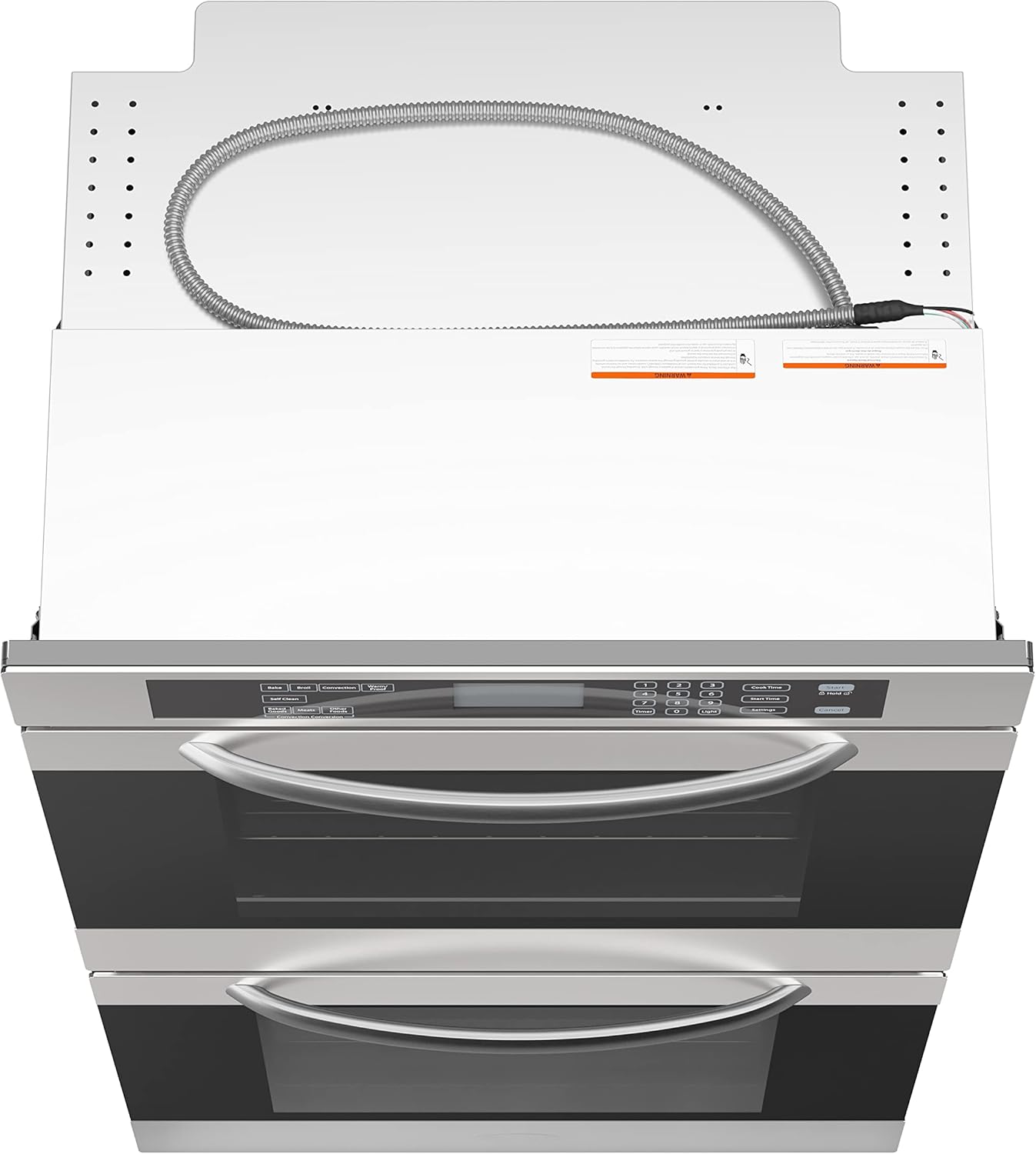 KoolMore 30-Inch Electric Double Wall Oven with Quiet, Rapid Convection Cooking, 7 Cook and Baking Modes, Dual Large Capacity Ovens, Stainless-Steel Unit, Self-Cleaning (KM-WO30D-SS)