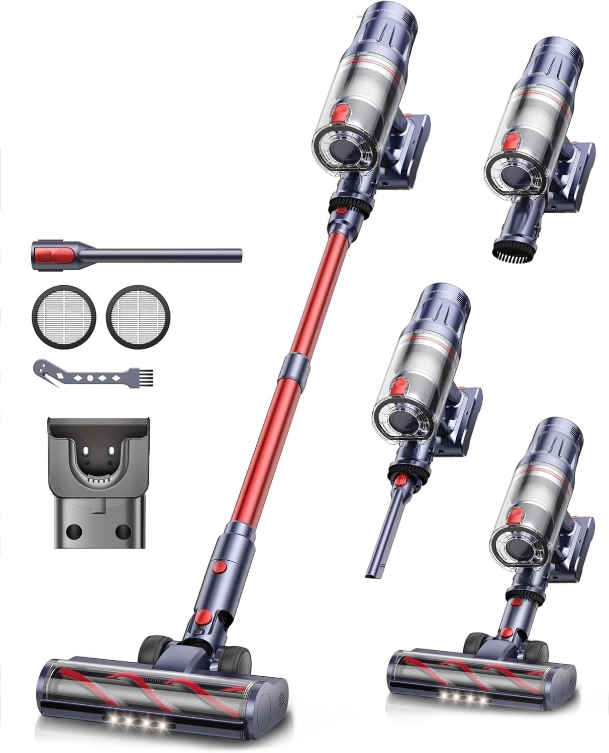 NYLA Cordless Vacuum Cleaner, 550W 45Kpa Stick Vacuum for Home, Self-Standing, Touch Screen, 60 Mins Runtime, Charging Station, Vacuum Cleaner for Carpet, Hard Floor, Car, Pet