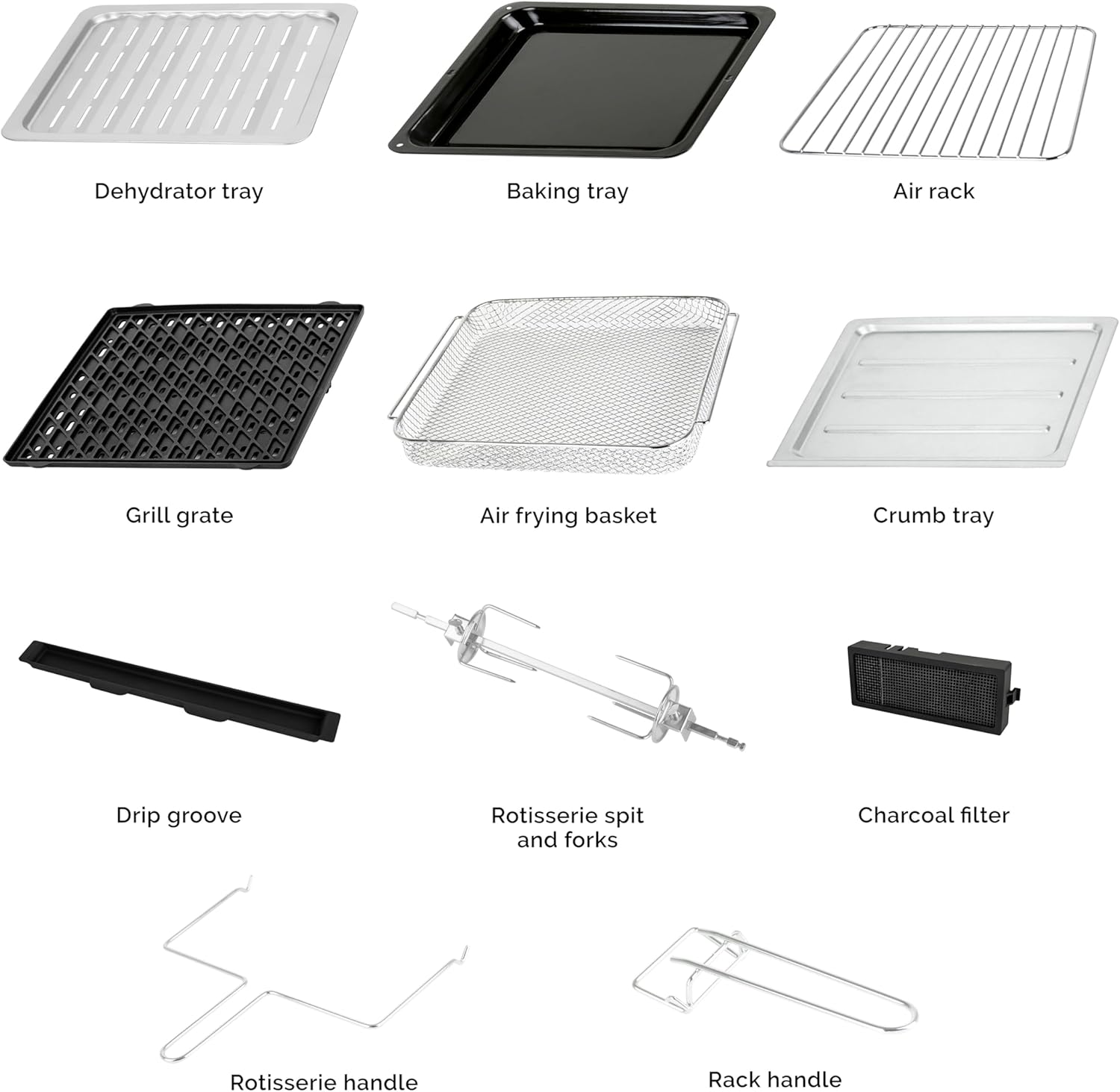 Kalorik Air Fryer Oven Grill MAXX Series 26-Quart with Smokeless Sear Technology Digital Controls Easy-View Door and 22 Smart Cooking Presets, Includes Cooking Accessories, 1700-Watts, Stainless Steel
