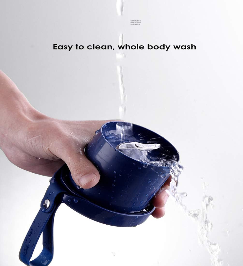 Portable Blender, Mini Blender Smoothie Maker with USB Rechargeable Electric Blender Professional Commercial for Vegetables and Fruit Smoothie Maker Blender Food Processor 1400Mah 300Ml,Blue