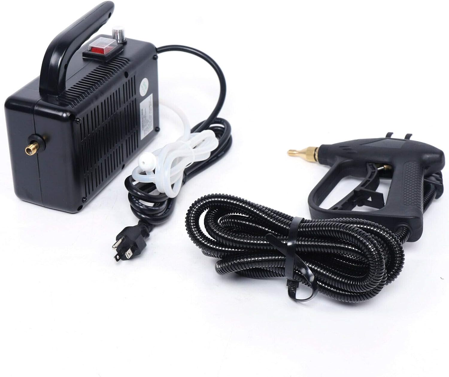 TFCFL High Pressure Steam Cleaner 110V 1600W Handheld Pressurized Steam Cleaner Portable Mobile Cleaning Machine for Home Car Furniture (Black)