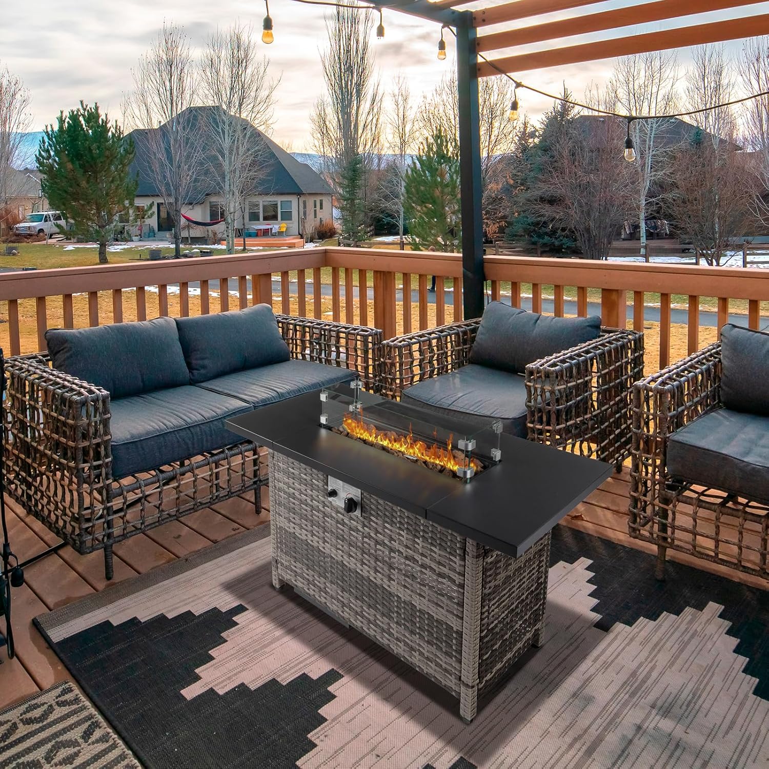 VINGLI Fire Pit Table, 43 