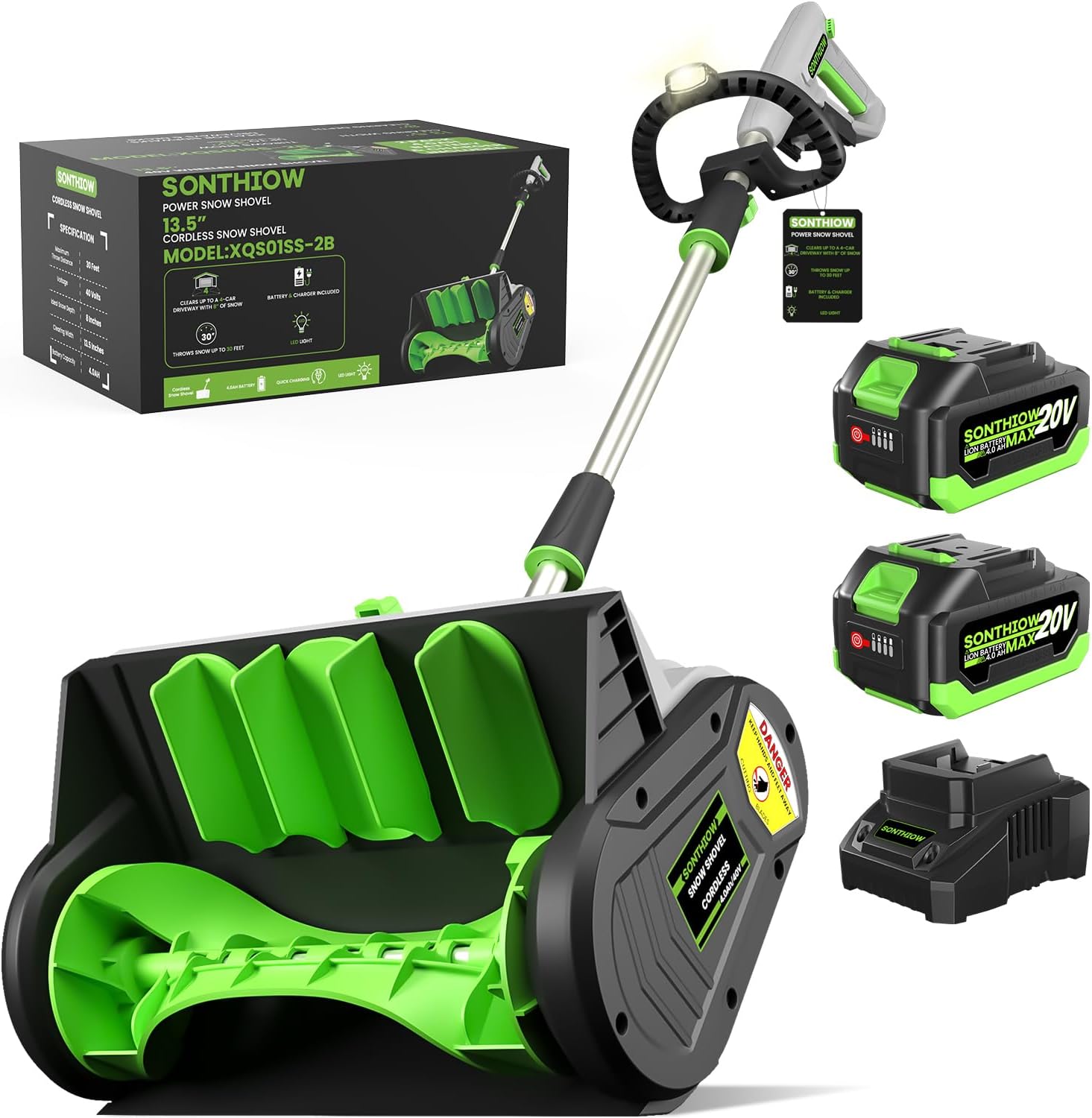 40V Brushless Cordless Snow Shovel, 13.5