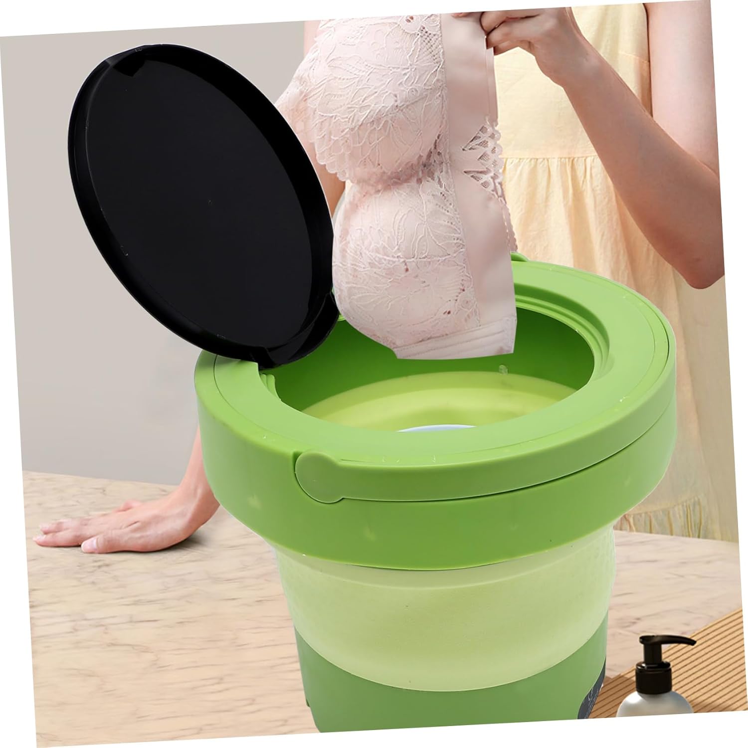 Portable Washer Compact Mini Washing Machine for Dorm Apartment Travel Lightweight High Speed Rotation Efficient Cleaning US Plug Voltage