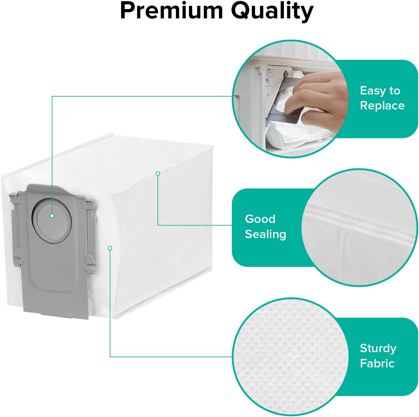 roborock Qrevo S5V Robot Vacuum Cleaner with 6 Packs Disposable Dust Bags Bundle