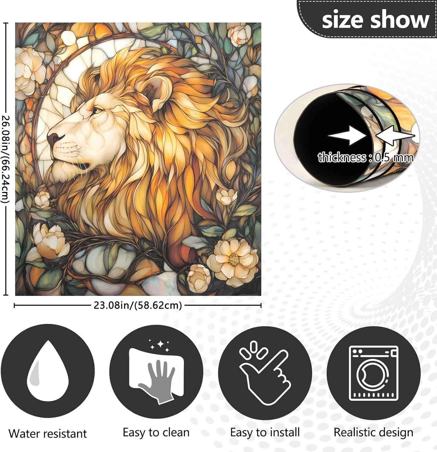 Dishwasher Magnet Cover Large Magnetic Stickers Retro Lion Front Dishwasher Cover Reusable Decal for Home Kitchen Anti-Scratch Refrigerator Decorative Lid Washing Machine Laundry 23