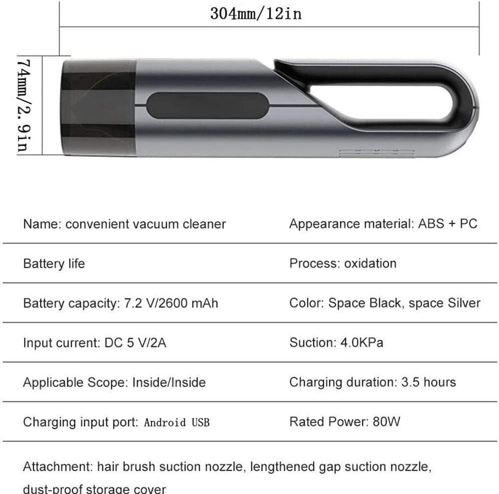 ele ELEOPTION Car Vacuum Cordless,4000pa 80W Portable Handheld Vacuum Cleaner for Car/Home/Pet Hair