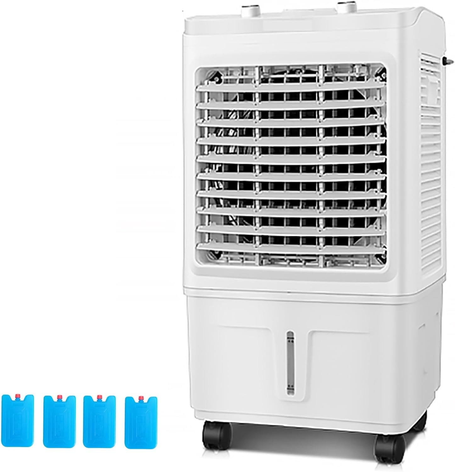 Evaporative Air Cooler, 3 In 1 Ventless Portable Air Conditioner, 8 Gallon Swamp Cooler with 90° Oscillation, 4 Ice Packs, 3 Speeds Cooling Fan For Home, Office, Supermarket