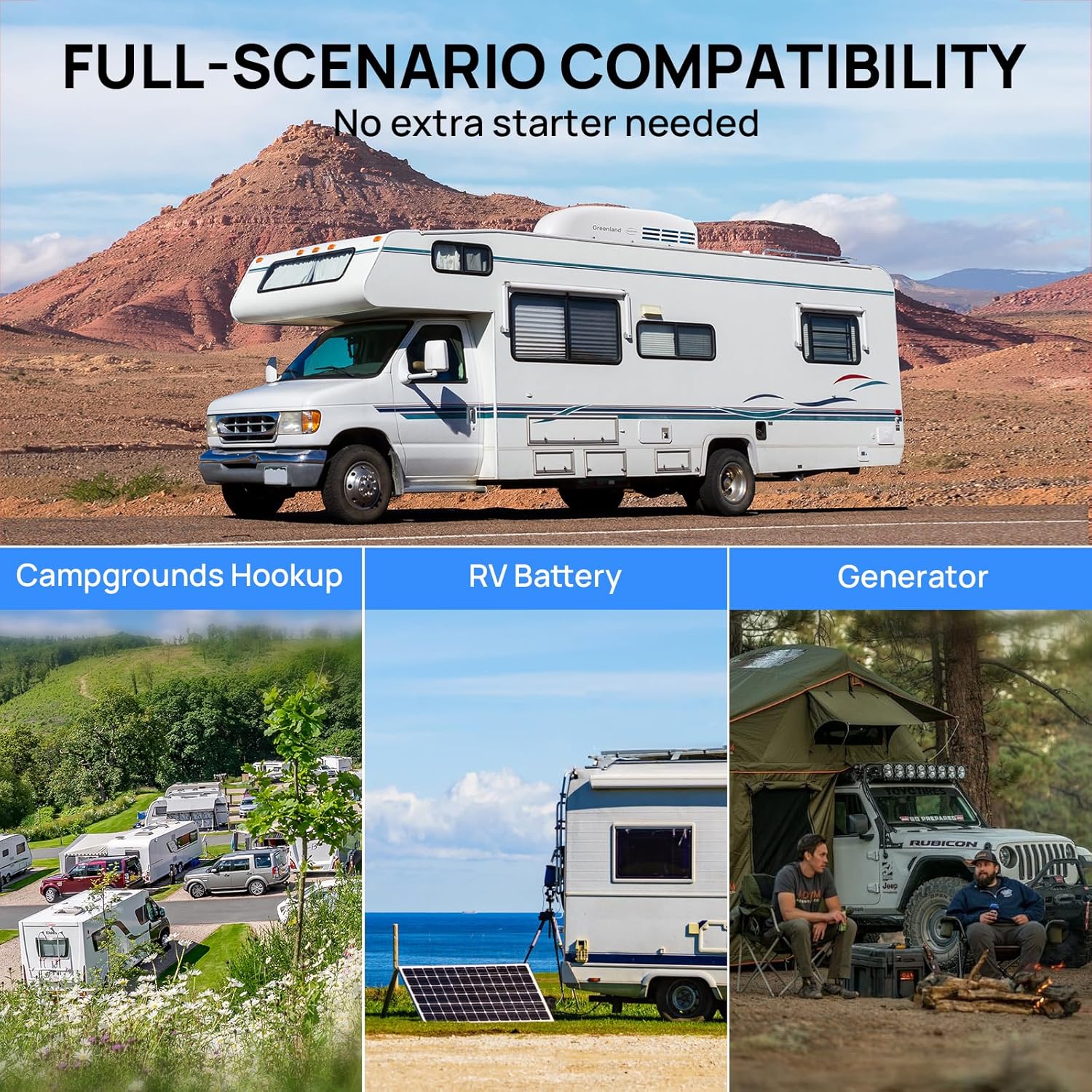 TURBRO Inverter 13.5K BTU RV Air Conditioner with Cooling and Heat Pump | Non-Ducted Low-Profile Rooftop Unit | Quiet Operation | WiFi & Remote Control | LED Atmosphere Light, White