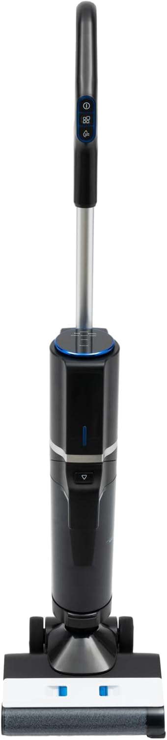 Wet Dry Vacuum Cleaner Cordless Floor Cleaner 200W 14000Pa Stick Vacuum and Mop with LCD Display & Voice Announcement One-Step Edge to Edge Cleaning for Home Office Hotel 100-240V