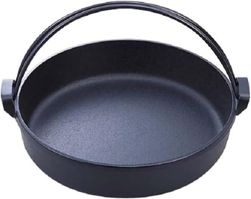 Iwachu 20038 Iwachu Sukiyaki Pot with Southern Crane 24, Black Baking, Inner Diameter 9.4 inches (24 cm), Induction Compatible, Nambu Ironware