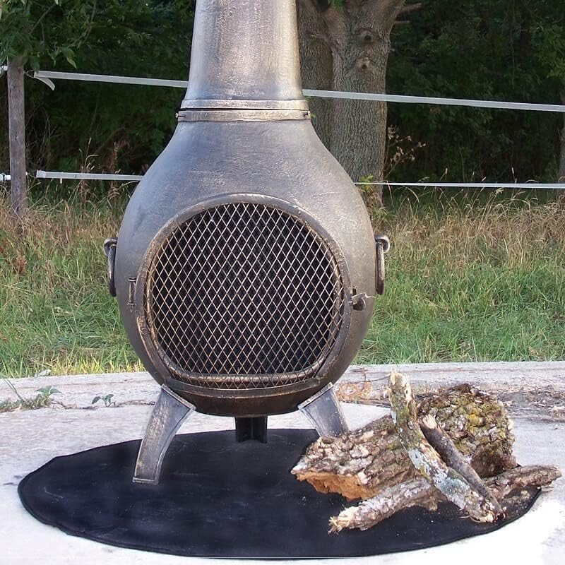 The Blue Rooster Round Flexible Fire Resistant Chiminea Hearth Pad, 36