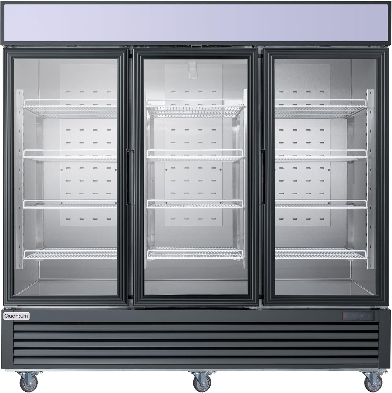 Quantum 3 Glass Door Commercial Merchandiser Refrigerator - Upright Reach In Beverage Cooler - Display Refrigerator - 69 Cu. Ft.