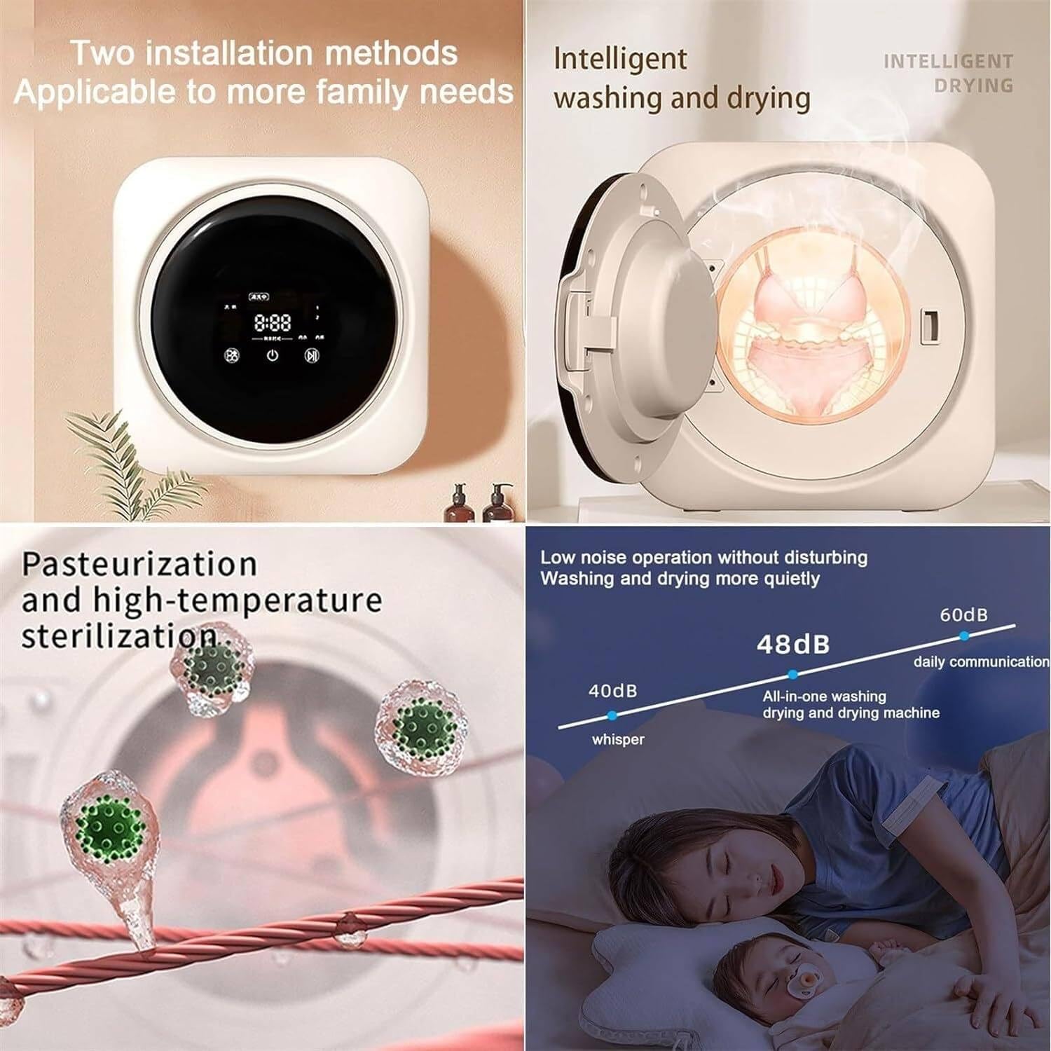 Portable Clothes Dryer,Compact Laundry Dryers,3.5L Front Load Stainless Steel Electric Dryers Machine,Portable Clothes Dryer for Apartment,Mini Dryer,Portable Washer and Dryer