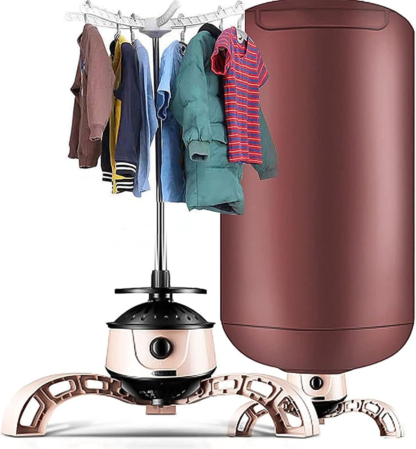 Portable Electric Clothes Dryer, 900W Heated Clothes Drying Rack with Timing, PTC Heating Travel Drying Machine Electric Warm Air Dryer Clothes, for Apartments Bathroom Dorm Home