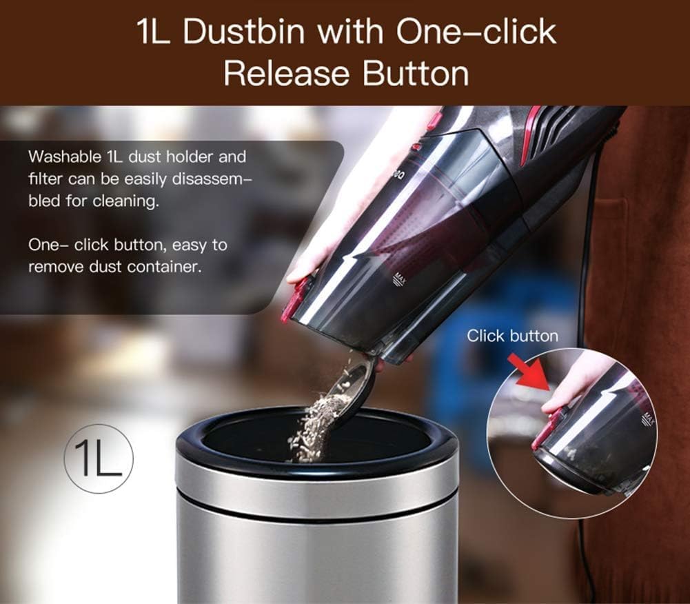 Handheld Vacuum Clean,Upright Vacuum Cleaner Upright Stick Vacuum Cleaner 2 in 1 Stick Handheld Vacuum Cleaner Bagless, 15000Pa Powerful Suction, 1L Large Bin Capacity, Handheld Corded Stick Vaccum fo