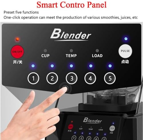 Super Quiet Commercial Blender with Soundproof Enclosure, Heavy Duty Ice Crushing Machine, Self-Cleaning 4D Blades, Perfect for Smoothies, Soups & Frozen Drinks - 2 Crushed Cups Included