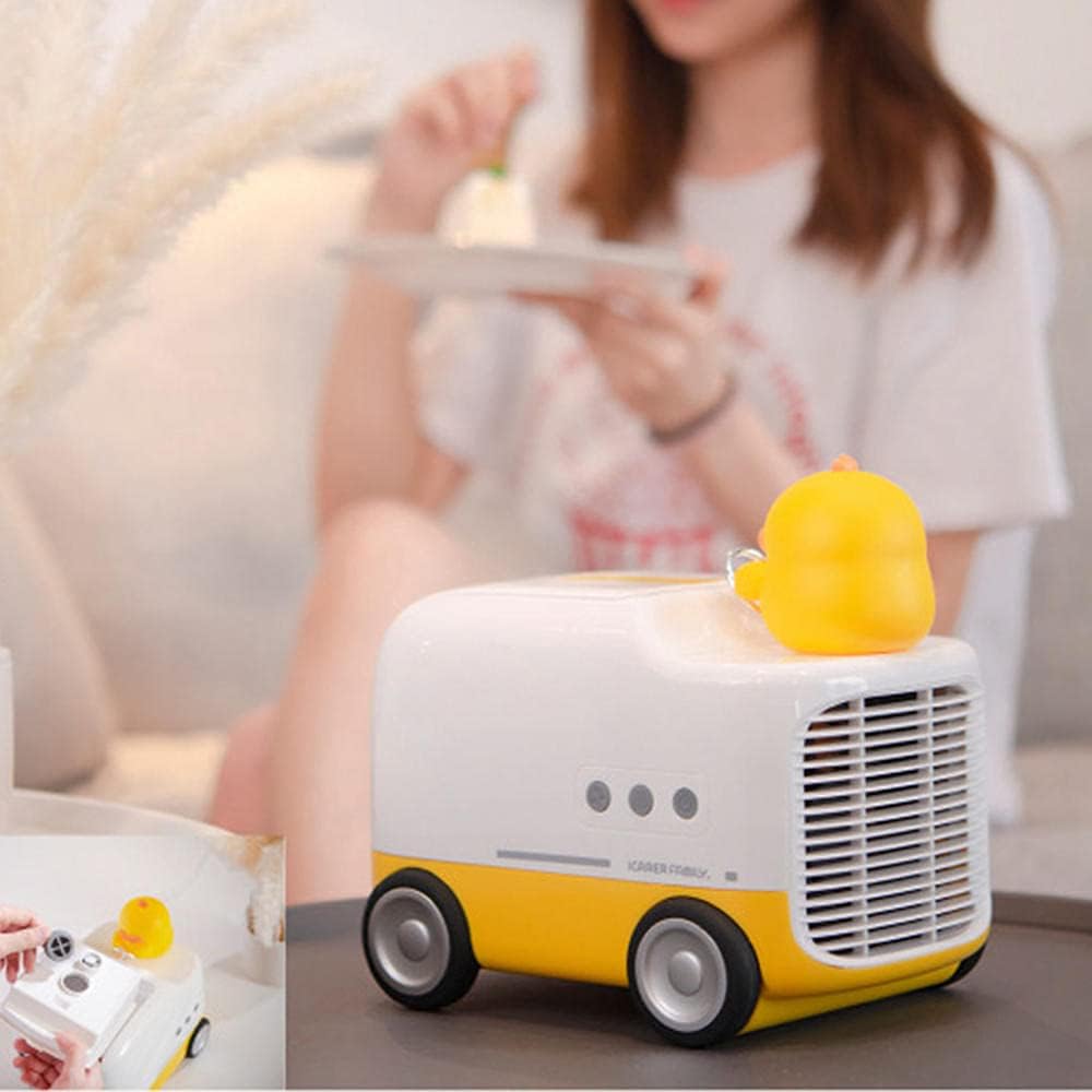 Cartoons USB Portable Air Conditioner Fan Evaporative Cooler Fan,with Night Light Space Cooler Fan Quiet Desk Fan-pink