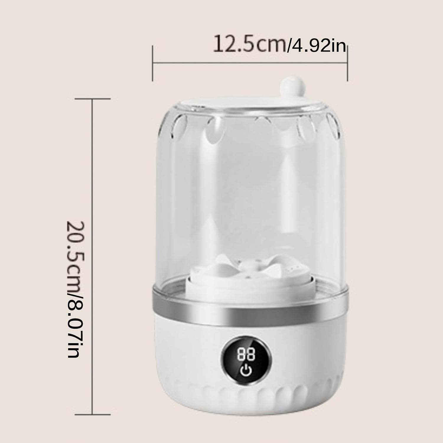 Portable Mini Underwear Washer, 3000mAh Rechargeable Cordless Washing Machine for Socks/Lingerie, USB Charging, 2 Cleaning Modes, Waterproof, Ideal for Dorm/Travel/Home