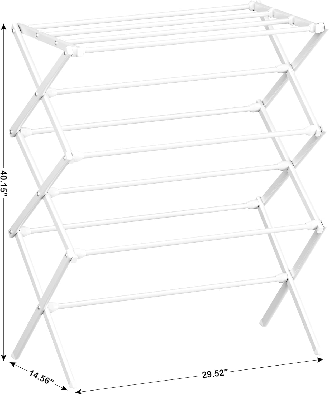 Homeiju Foldable Clothes Drying Rack for Laundry, Heavy Duty Drying Rack Clothing, Collapsible Folding Laundry Dryer, Easy Assembly, Space Saving Household Indoor Outdoor Use, White