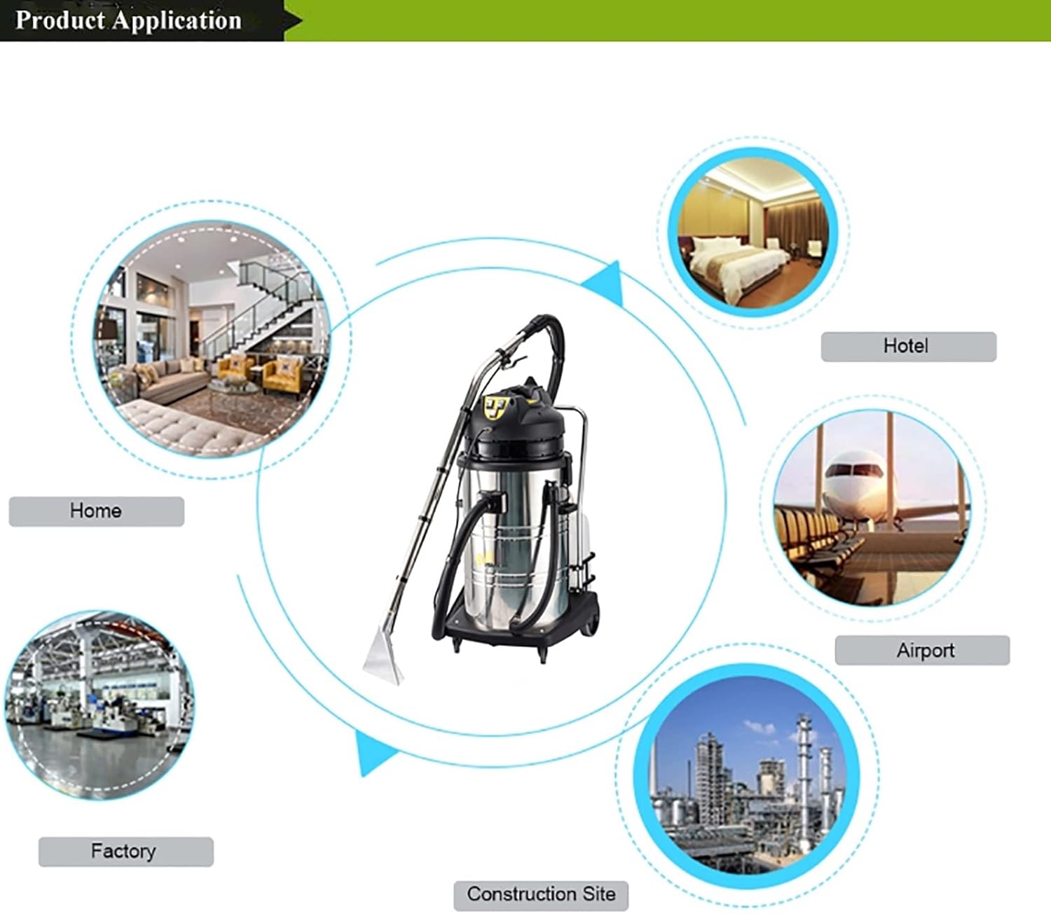 Carpet Cleaner Machine,Portable Stainless Steel Deep Cleaning Extractor, for Household/Commercial Carpets, Sofas