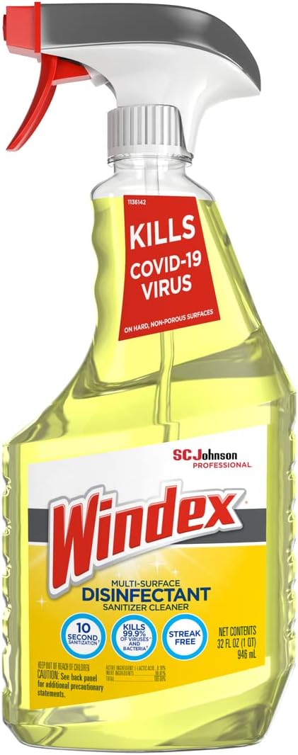 SC Johnson Professional Windex Disinfectant Surface Cleaner 32oz, 32 Fl Ounce