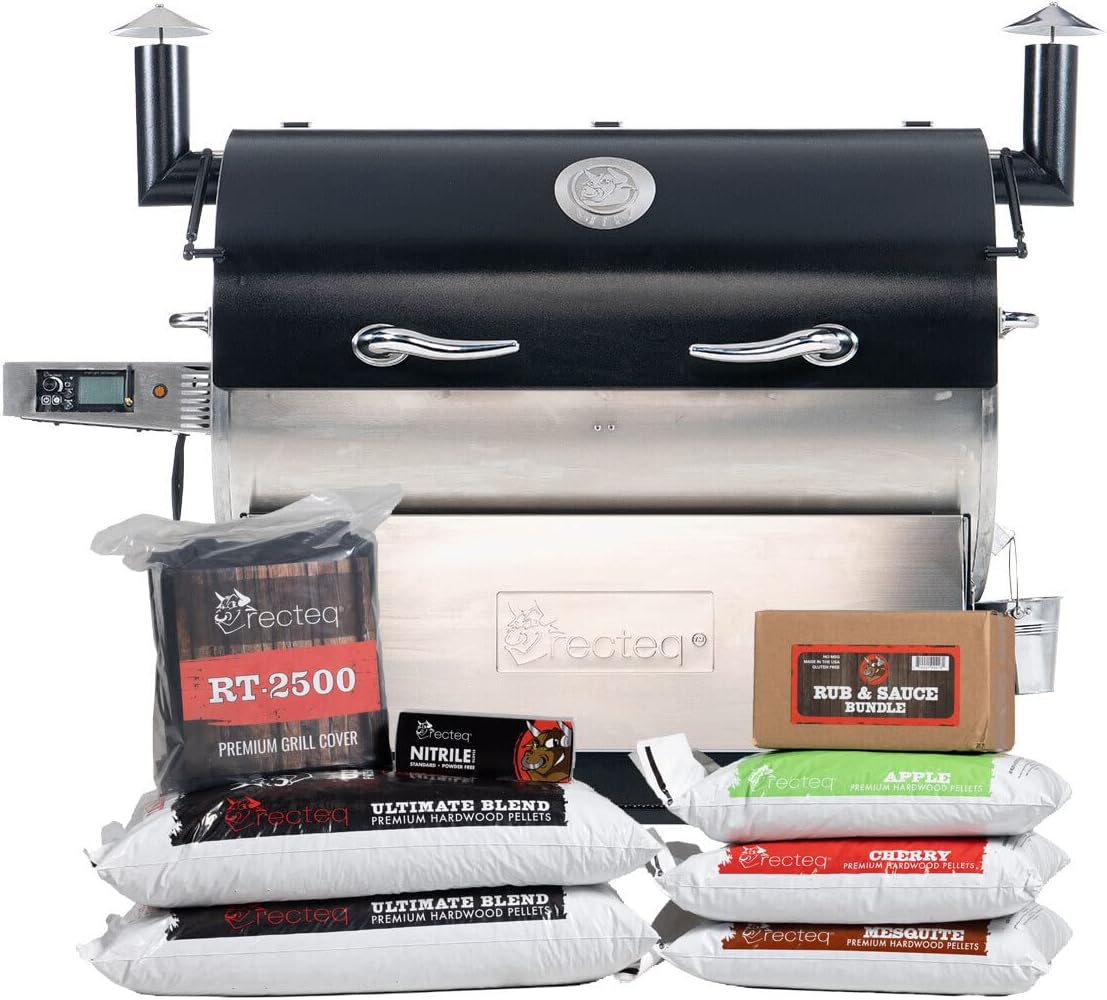 recteq RT-2500 BFG Wood Pellet Smoker Grill + Starter Bundle | Wi-Fi-Enabled, Electric Pellet Grill | 2500 Square Inches of Cook Space