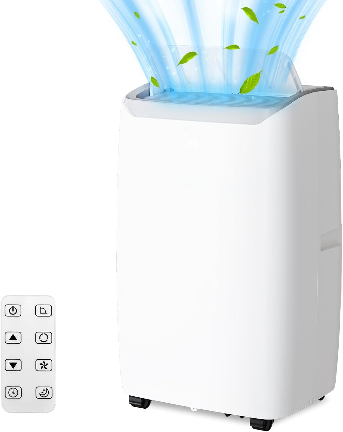 12,000 BTU Portable Air Conditioner – Dehumidifier & Fan for Rooms Up to 550 Sq.Ft | Quiet Sleep Mode, Digital Display, Remote Control & Installation Kits Included