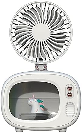 Cooling Fan Personal Air Cooler, 4000 mAh Cordless Portable Air Conditioner with 3 Speed Modes, Rechargeable Mini Air Conditioner Fan with 7 Colors Night Light for Desktop, Office, Room (Green) O