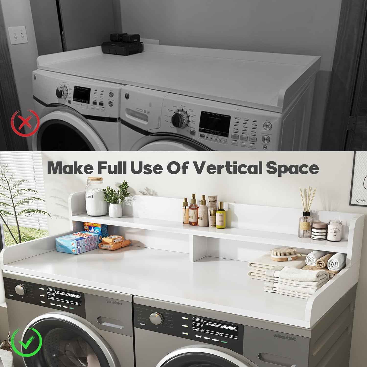 2-Tier Washer and Dryer Countertop with 2.75