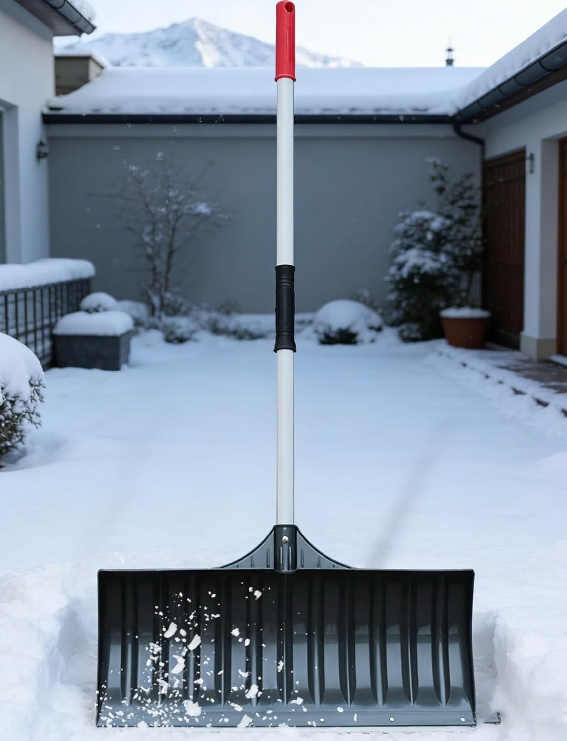 Multi Purpose Snow Shovel Lightweight Snow Clearing Tool with Ice Scraper for Outdoor Winter Garden Car Camping Use