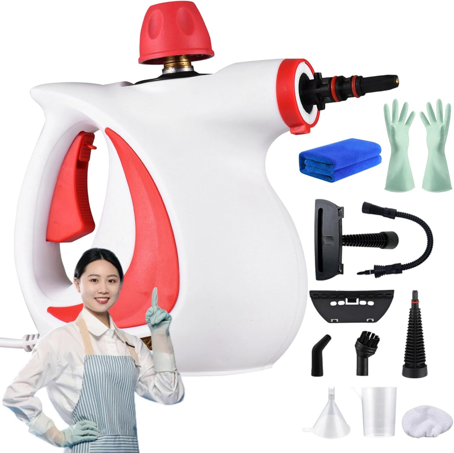 2026 New Pressurized Handheld Steam Cleaner For Home, Multi-Surface Natural Steam Cleaner For Cleaning Floor, Upholstery, Grout And Car (B)