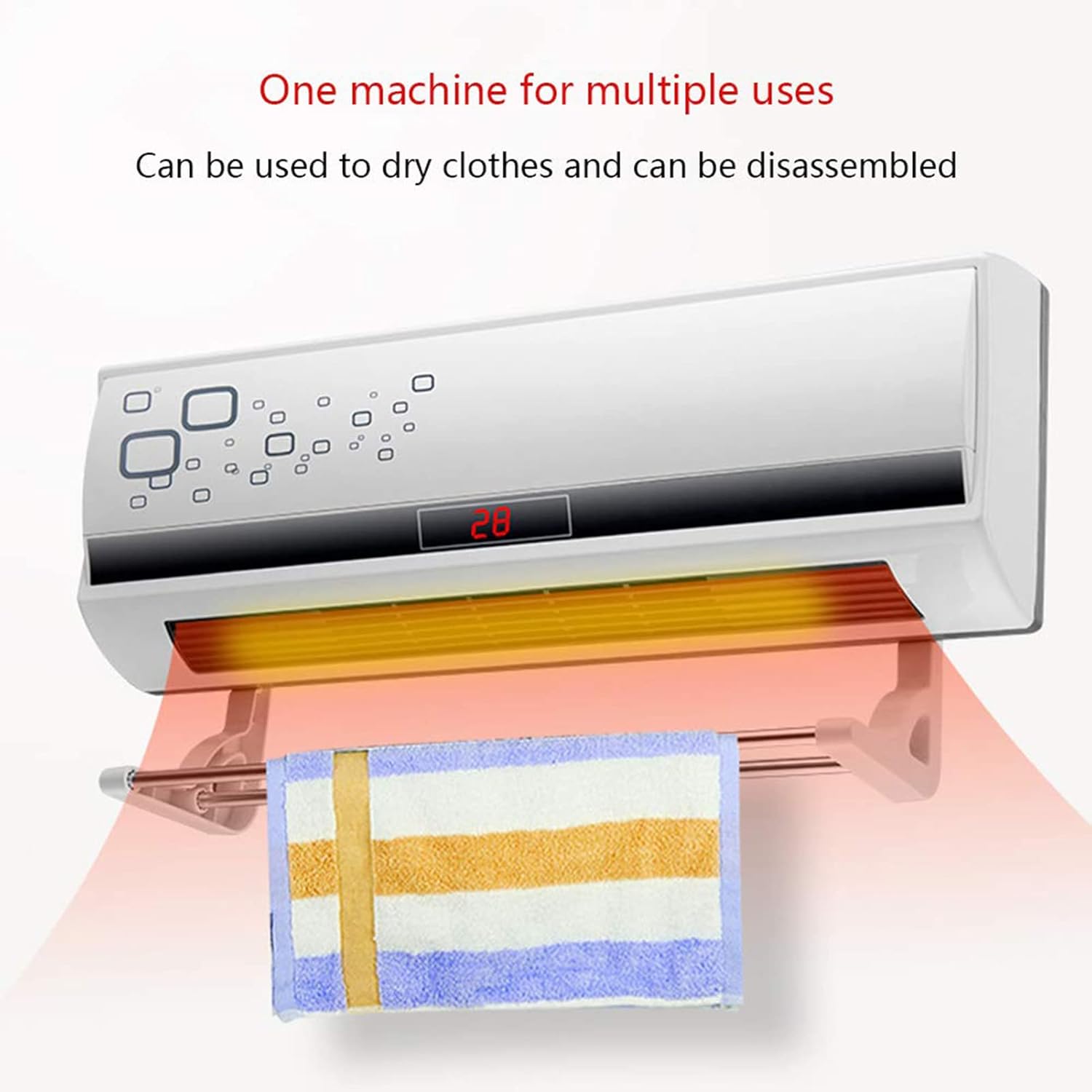 Wall Mounted Indoor Patio Heater, Air Conditioner Bathroom Heater, Air Conditioner with Timer, Indoor Heater with Overheat Shut Off Protection for Patio Use