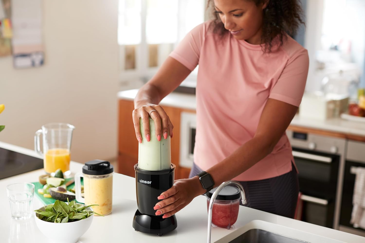 High Speed Blender (Matte Black) with additional Blender Cups, Amazing Shape Bullet Blenders For Making Smoothies, Mini Blender, Smoothie Maker for Gym, Work or Home