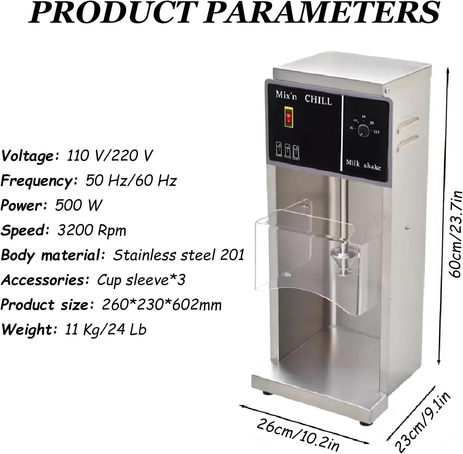 3200r/min Countertop Yogurt Blending Machine, Yogurt Blending Machine with Three Different Sized Cup Sleeves,220V