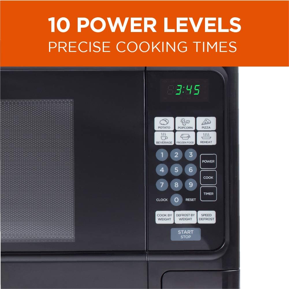 Countertop 1.1 Cubic Feet Microwave Oven, 1000 Watt, Black Front with Black Cabinet, Commercial Chef CHCM11100B & Crock-Pot 7 Quart Oval Manual Slow Cooker, Stainless Steel (SCV700-S-BR)