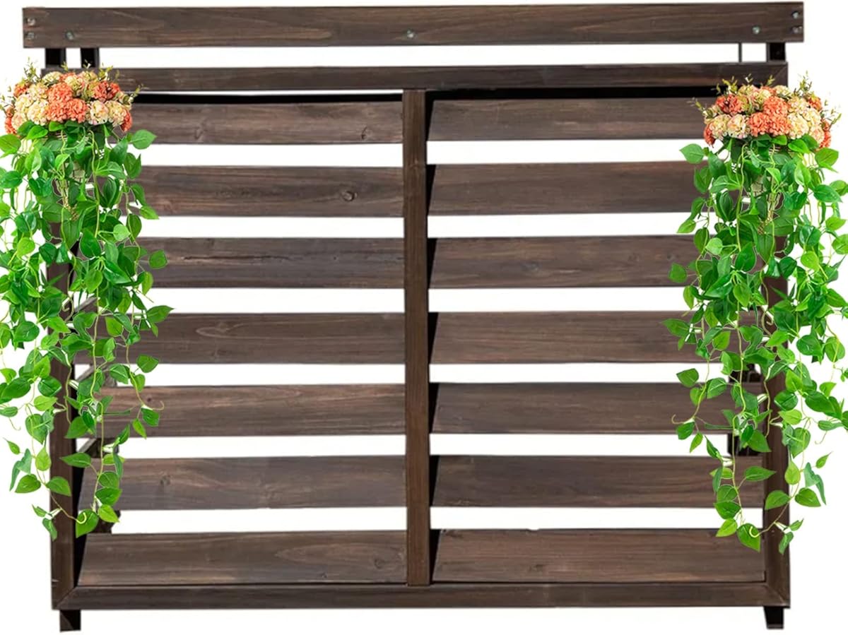 Air Conditioner Covers for Outside Units Wooden Air Conditioner Cover Privacy Fence Screen Condensing Unit Protective Cover Decorative Louvered Frame Weather Resistant (Size : B)