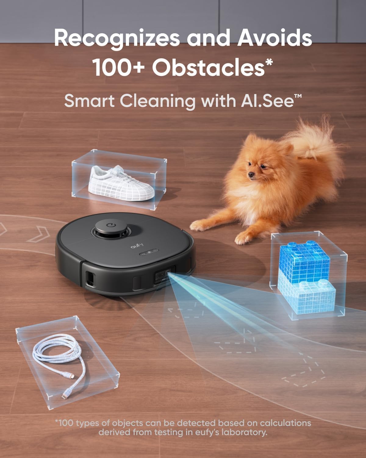 eufy Like-New X10 Pro Omni Robot Vacuum and Mop Combo, 8,000 Pa Suction, Dual Mops with 12 mm Auto-Lift and Carpet Detection, Auto Mop Washing, Auto Drying, Self-Emptying(Renewed)