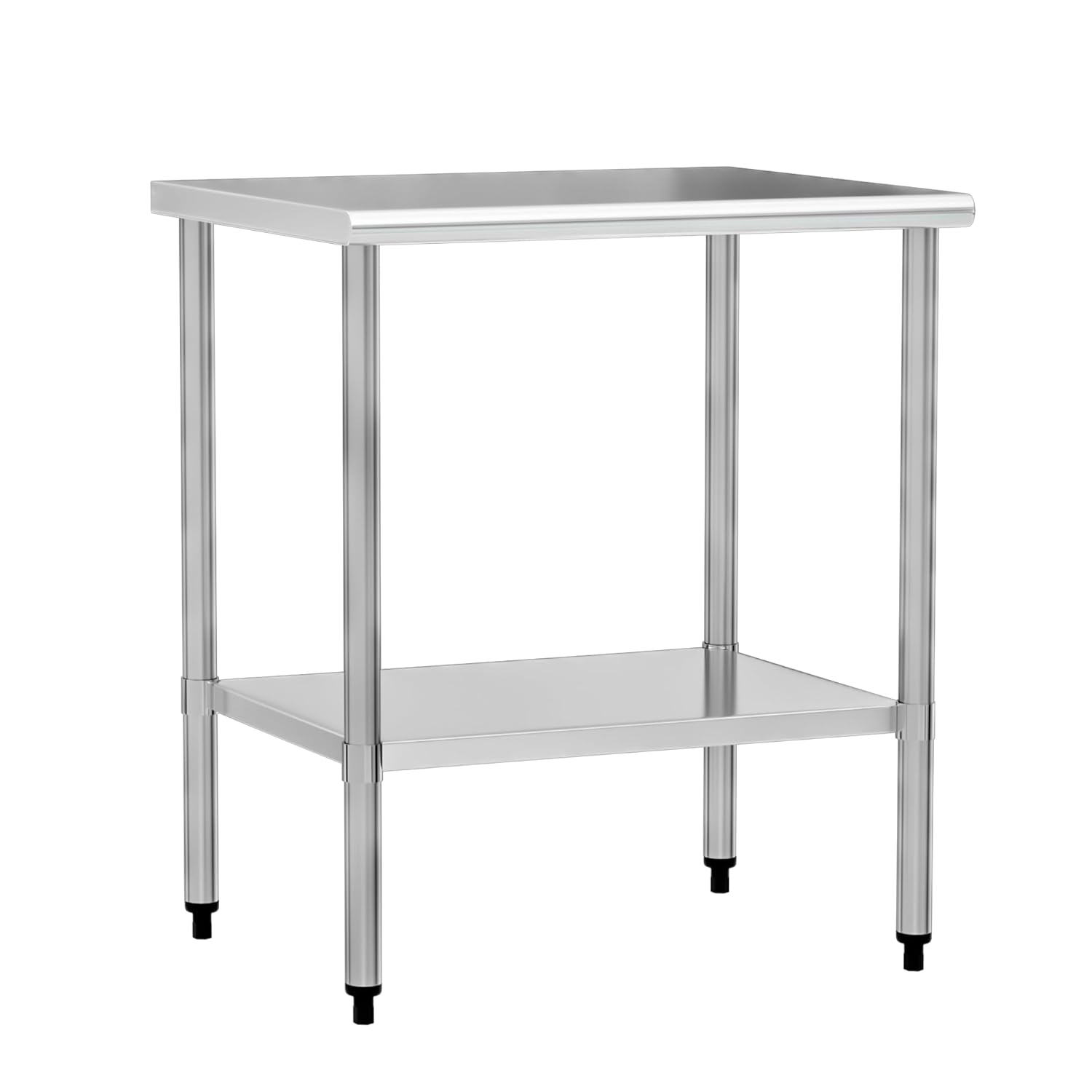 Stainless Steel Work Table 24 x 30 Inch with Adjustable Undershelf, Heavy-Duty Metal Prep Table for Commercial Kitchen & Restaurant, Garage, Outdoor